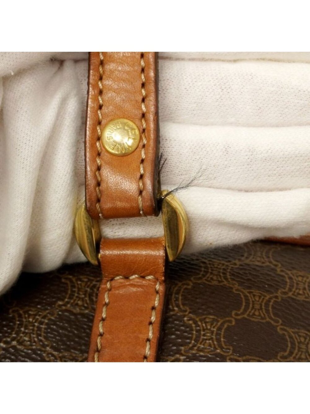 Celine Handbag Macadam Brown Gold - Picture 10 of 10